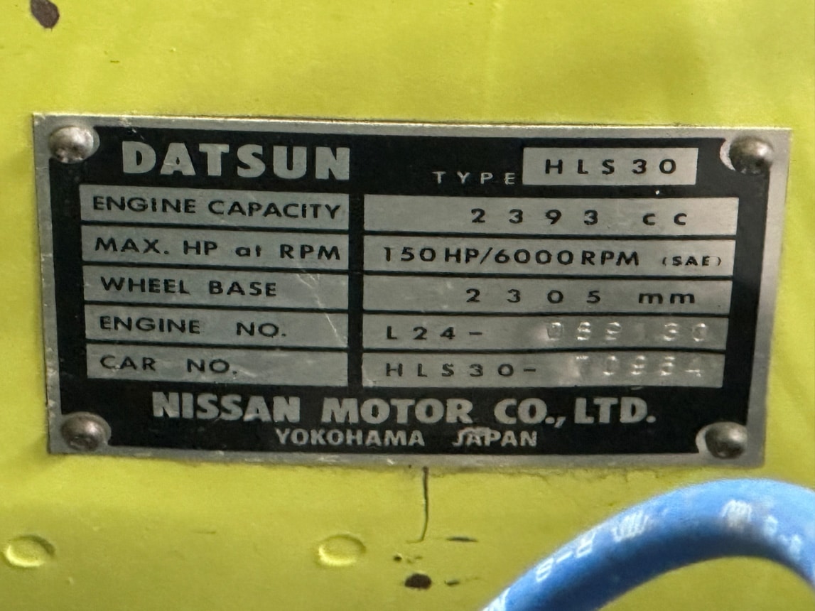 1972 Datsun 240Z plaque