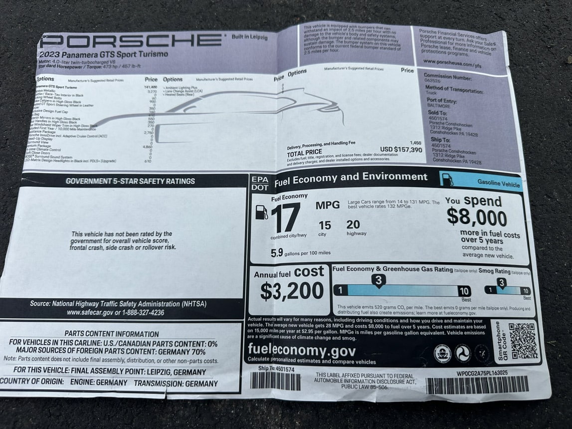 2023 Orange Porsche Panamera GTS 5596