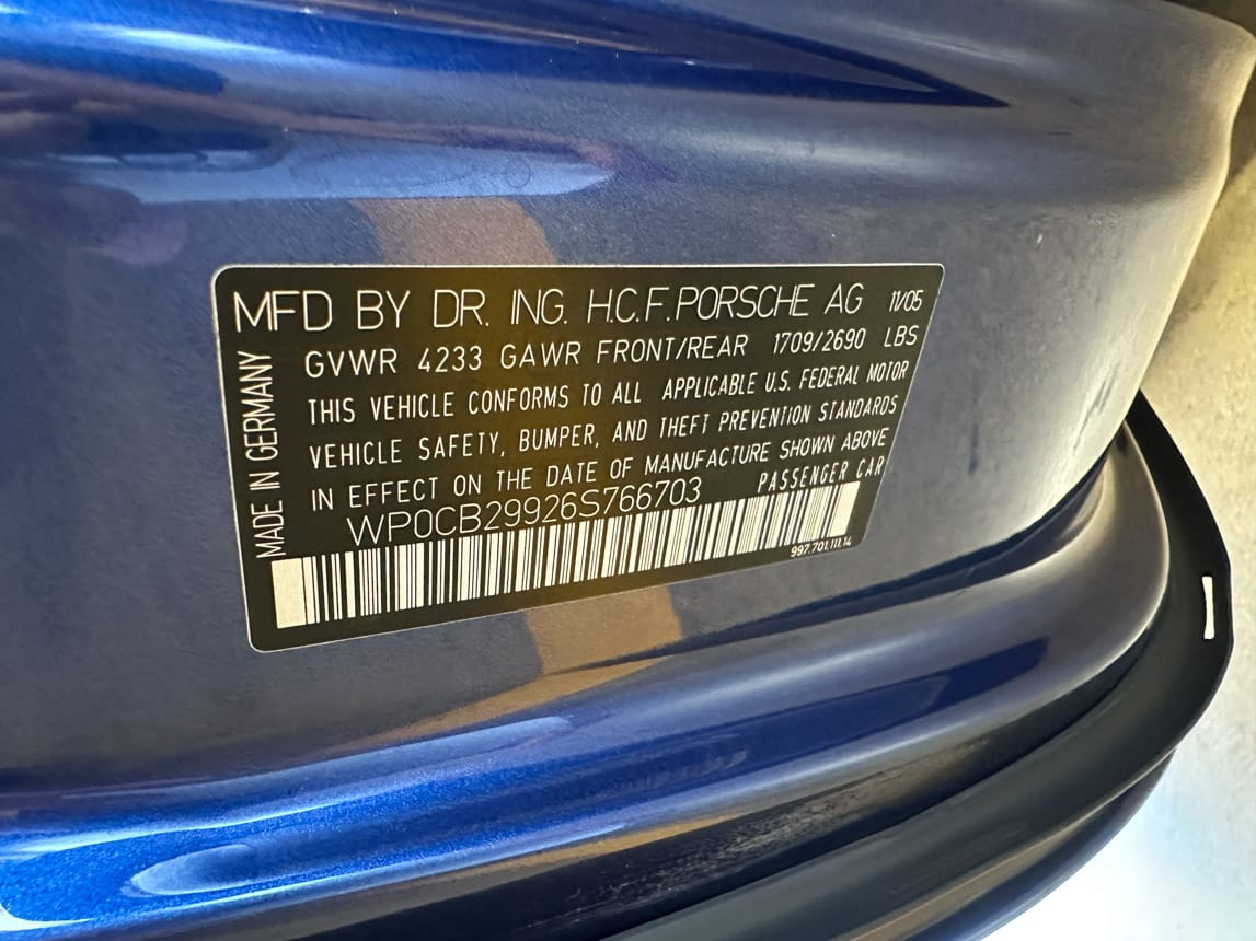 2006 Blue Porsche 911 Cabriolet 7936